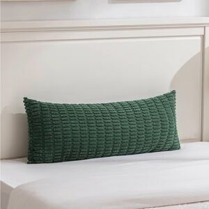 NEW Hunter Green Long Lumbar Body Pillow Covers 14x36”